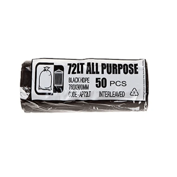 All Purpose 72Lt Black Bin Liners Rolls | 500 Bags - Image 2