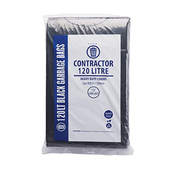 Contractor 120Lt Black Bin Liners | 200 Bags - Image 2