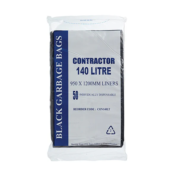 Contractor 140Lt Black Bin Liners | 200 Bags - Image 2