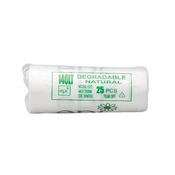 Contractor 140Lt EHD Enviro Natural Bin Liners Roll | 200 Bags - Image 2