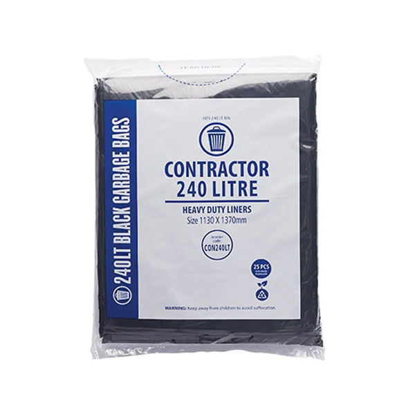 Contractor 240Lt Black Bin Liners | 100 Bags - Image 2