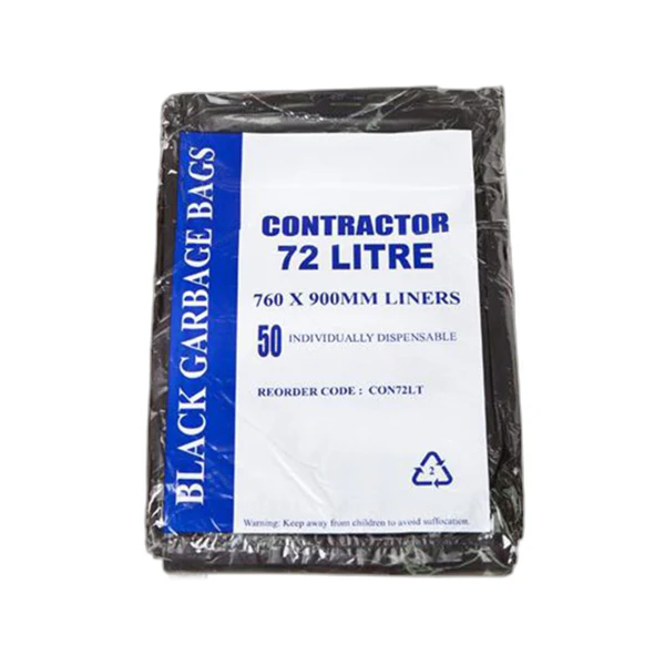 Contractor 72Lt Black Bin Liners | 250 Bags - Image 2