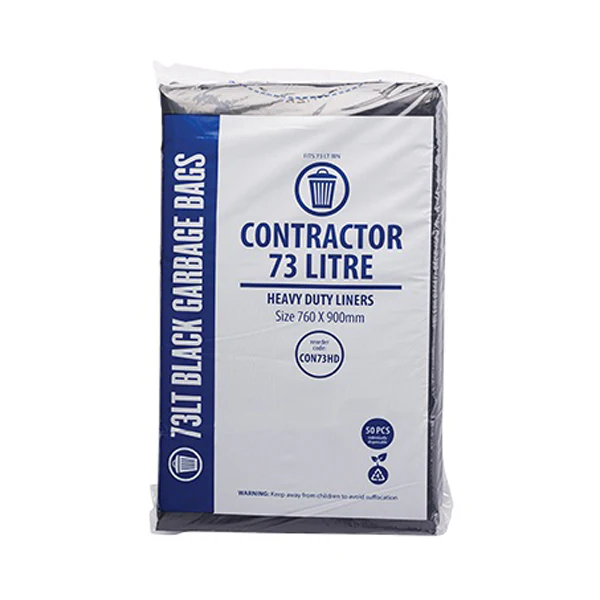 Contractor 73Lt Black Bin Liners | 250 Bags - Image 2