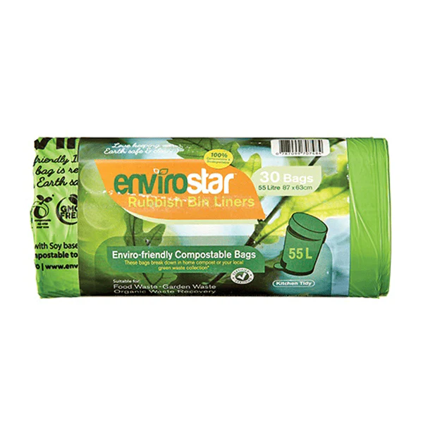 Envirostar 55Lt Compostable Bin Liner 18um | 300 Bags - Image 2