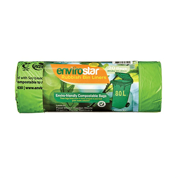 Envirostar 80Lt EHD Compostable Bin Liner 43um | 100 Bags - Image 2