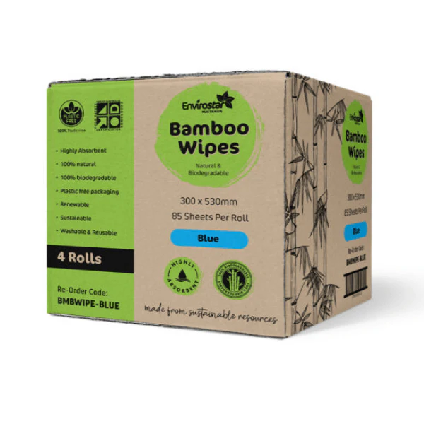 Envirostar Bamboo Wipes 85 Sheets/Roll Blue - Image 3