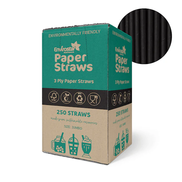 Envirostar Paper Straws Premium 3 Ply Black - Image 14