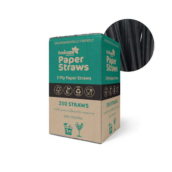 Envirostar Paper Straws Premium 3 Ply Black - Image 3