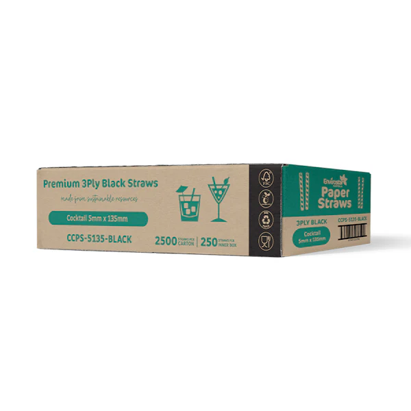 Envirostar Paper Straws Premium 3 Ply Black - Image 6