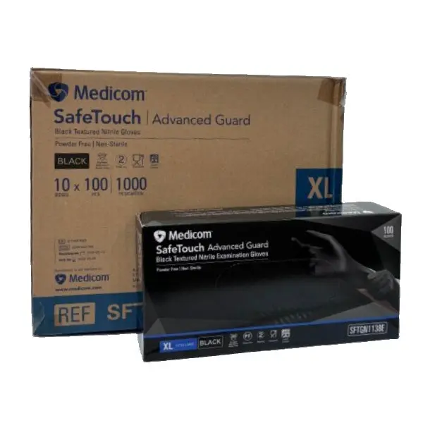 Medicom SafeTouch Nitrile Disposable Gloves | Black and Powder Free - Image 10