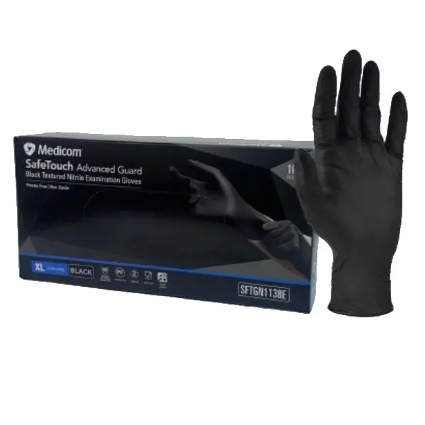 Medicom SafeTouch Nitrile Disposable Gloves | Black and Powder Free - Image 9