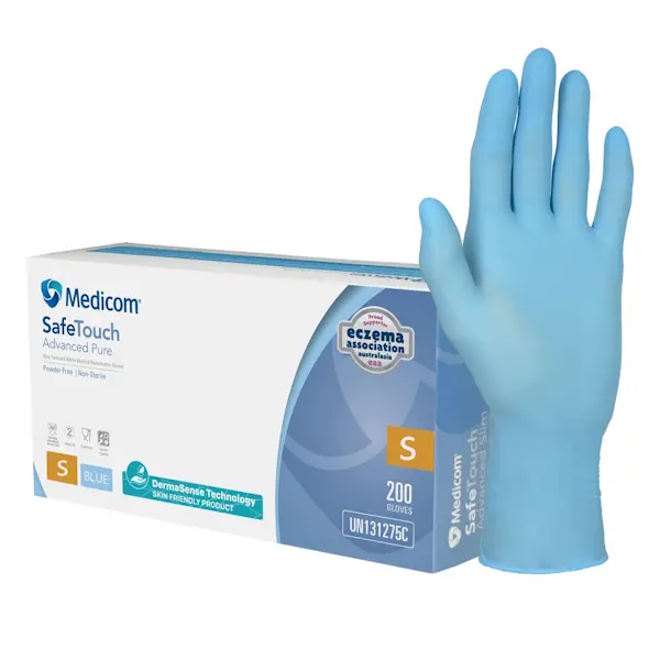 Medicom SafeTouch Nitrile Disposable Gloves | Blue and Powder Free 200 Pack - Image 4