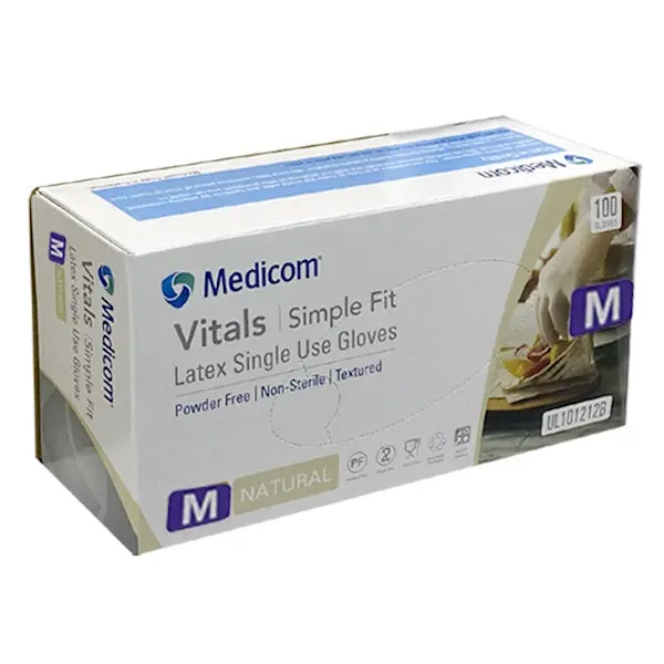 Medicom Vitals Latex Disposable Gloves | Clear and Powder Free - Image 3