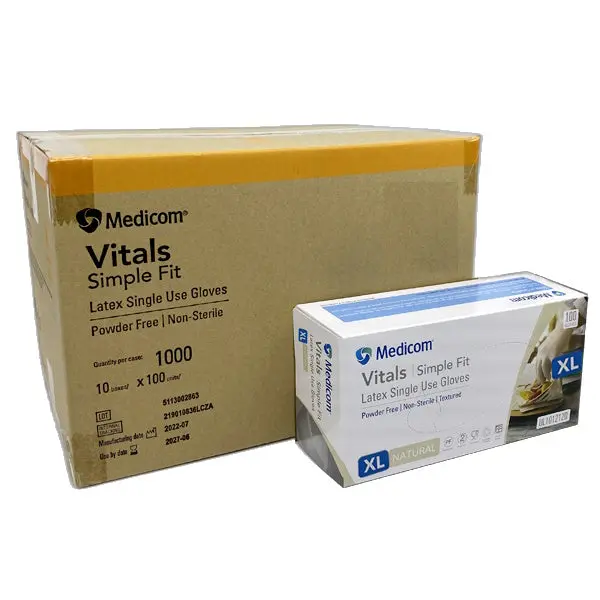 Medicom Vitals Latex Disposable Gloves | Clear and Powder Free - Image 8