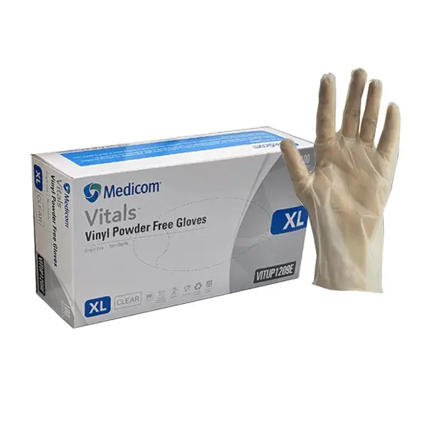 Medicom Vitals Vinyl Disposable Gloves | Clear and Powder Free - Image 3