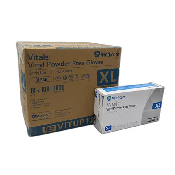 Medicom Vitals Vinyl Disposable Gloves | Clear and Powder Free - Image 4