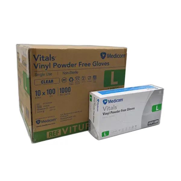 Medicom Vitals Vinyl Disposable Gloves | Clear and Powder Free - Image 6