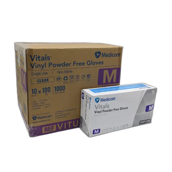 Medicom Vitals Vinyl Disposable Gloves | Clear and Powder Free - Image 8