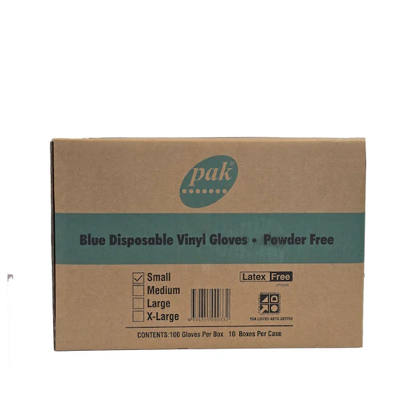 PAK Vinyl Blue Gloves Powder Free - Image 2