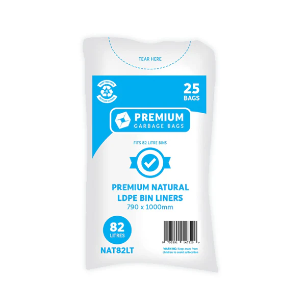 Premium Clear 82Lt Rubbish Bin Liners | 200 Bags - Image 2