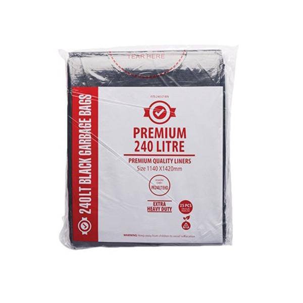 Premium Extra Heavy Duty 240Lt Black Bin Liners | 100 Bags - Image 2