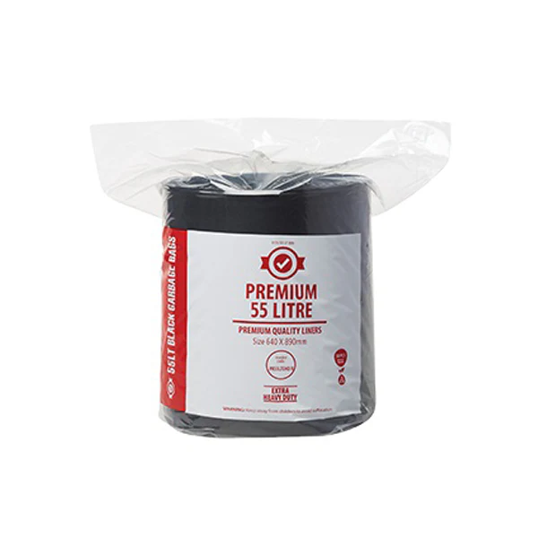 Premium Extra Heavy Duty 55Lt Black Bin Liners in a Roll | 250 Bags - Image 3
