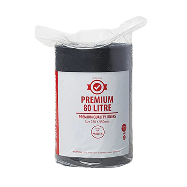 Premium Heavy Duty 80Lt Black Bin Liners in a Roll | 250 Bags - Image 2