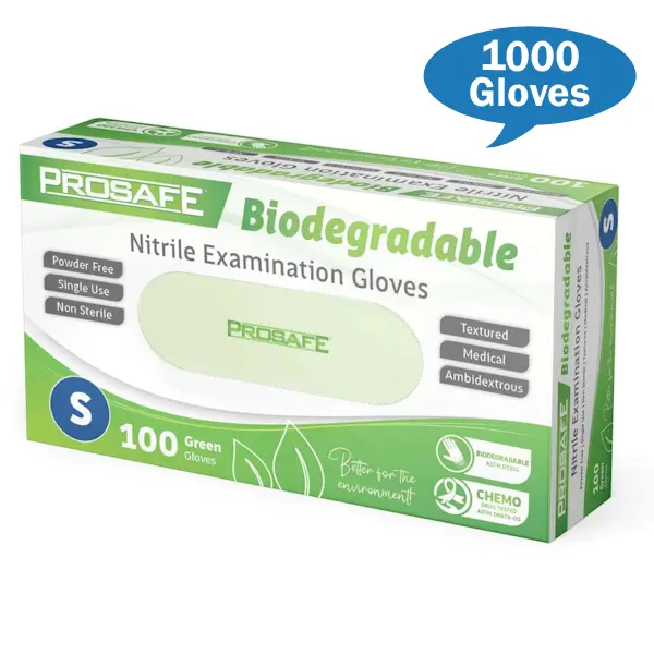 Prosafe Green Nitrile Biodegradable Examination Gloves - Image 2