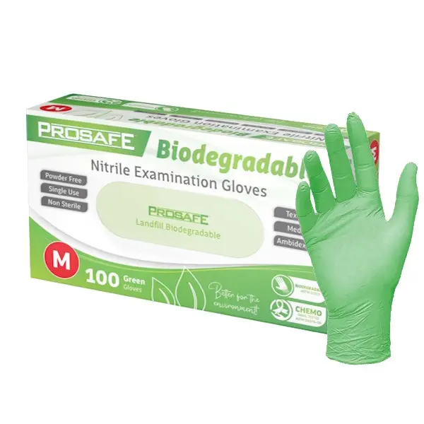 Prosafe Green Nitrile Biodegradable Examination Gloves - Image 3