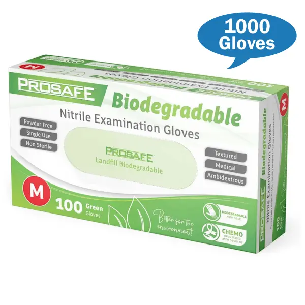 Prosafe Green Nitrile Biodegradable Examination Gloves - Image 4