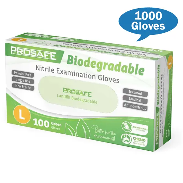 Prosafe Green Nitrile Biodegradable Examination Gloves - Image 6