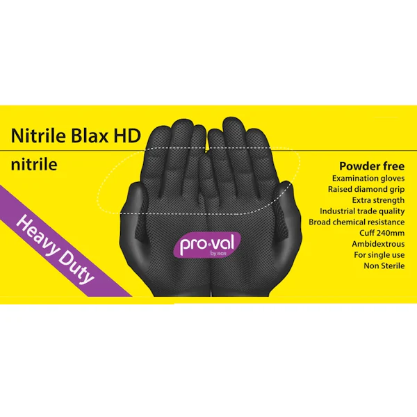 ProVal Premium Heavy Duty Black Nitrile Glove - Image 2
