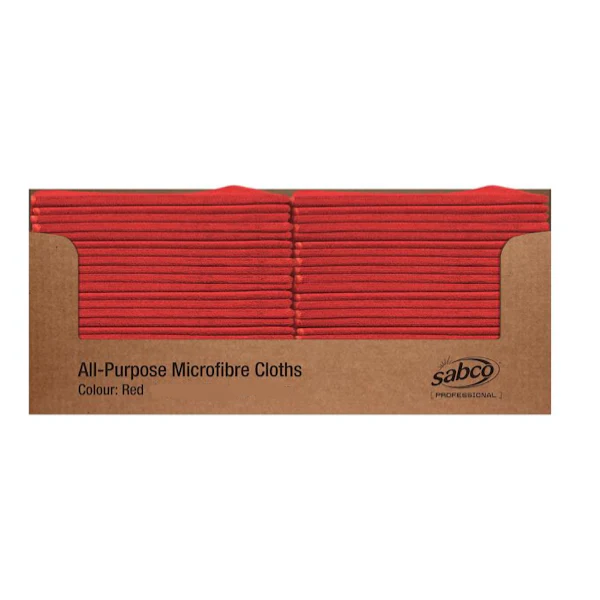Sabco All Purpose Microfibre Cloth | Blue Red Green Yellow [50 Cloths Box] - Image 2