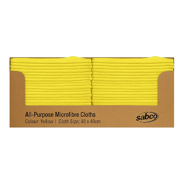 Sabco Professional Microfibre Cloth | Blue Red Green Yellow [50 Cloths Box] - Image 3