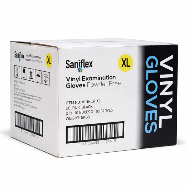 Saniflex Vinyl Gloves Black Powder Free - Image 8