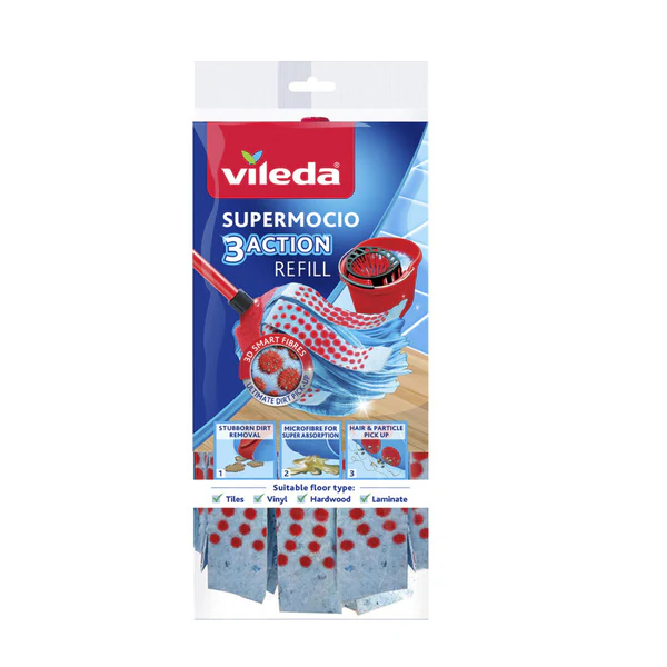 Vileda SuperMocio 3 Action Mop With Ext. Handle - Image 3